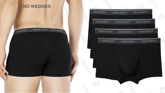 4-Pack David Archy Bamboo Trunks | $24 | Amazon | Promo code DADA1234. Save 20% at checkout by buying two packs, or 25% by buying three packs.